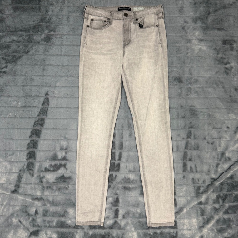 Aeropostale Womens High Waisted Jegging Grey Skinny Jeans Size 4 Regular